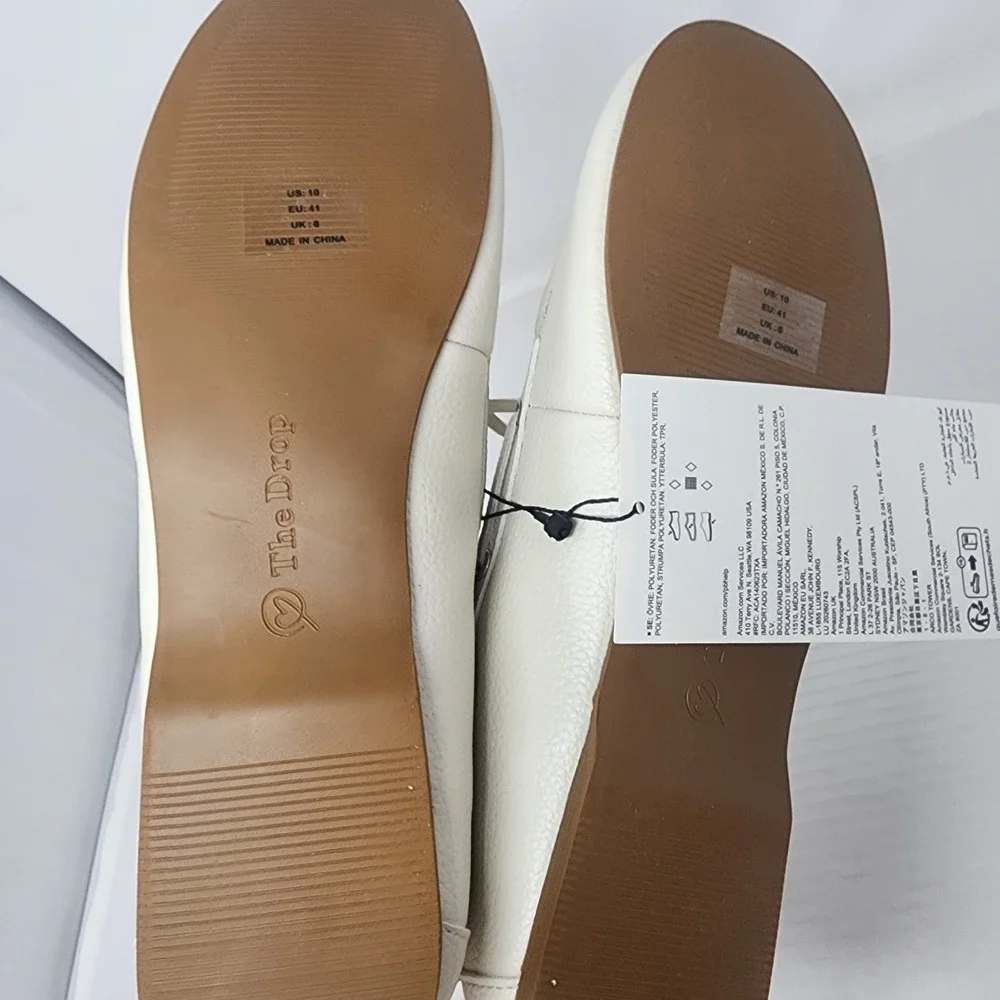 The Drop Women's Cream Boat Shoes Lace‎ Up Loafers Flat Size US 10 EU 41
